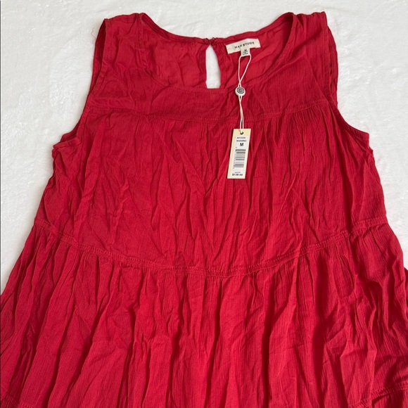 Max Studio Red Orange Sleeveless Tiered Maxi Dress - Picture 3 of 8